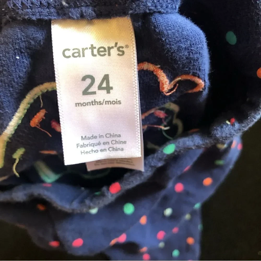CARTER’S blue polka dots cupcake print pants pjs bottom size 24 months cotton